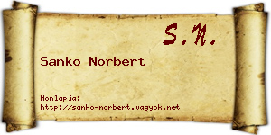 Sanko Norbert névjegykártya